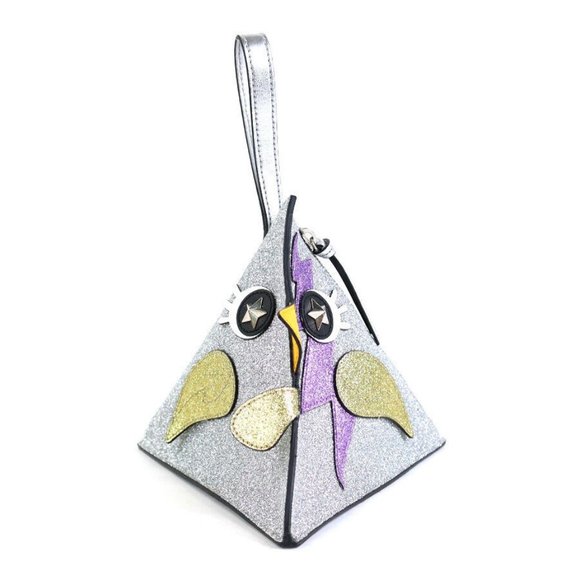 Auth GUCCI Hen Motif Handbag Silver Leather - - Picture 1 of 16